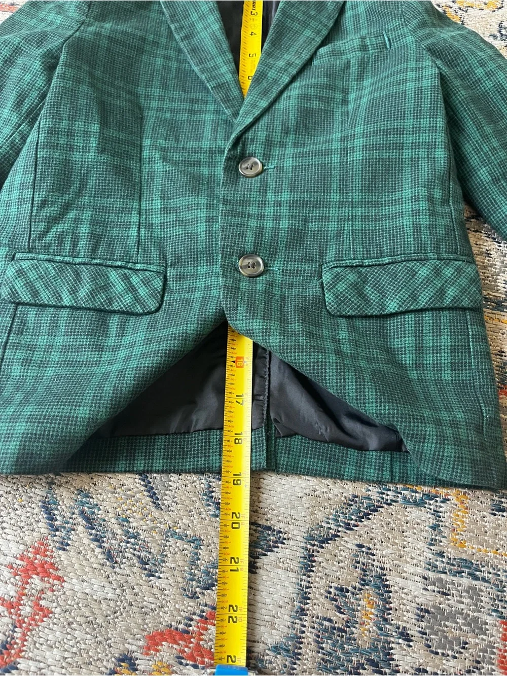 Cat & Jack Green Plaid Lined Jacket Size 5 Cotton Blend